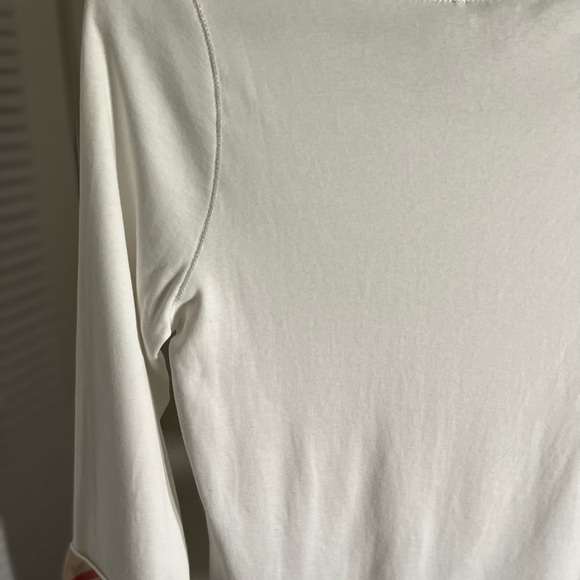 BURBERRY BRIT PRE-LOVED AUTHENTIC WHITE SIGNATURE DESIGN SCOOP NECK TOP - Picture 17 of 17